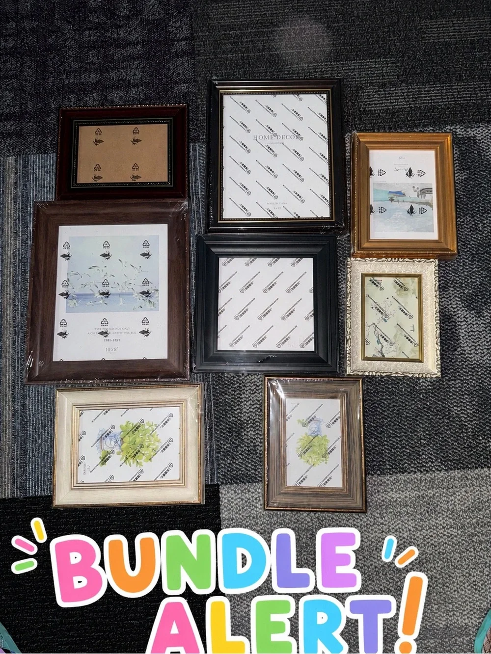 Assorted Home Accents Picture Frame Set - Mixed Brown, Black, Gold, Cream
